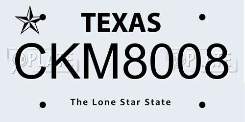 CKM8008 Texas License Plate