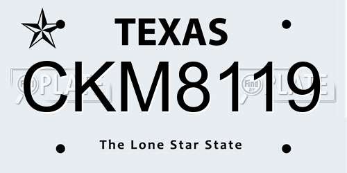 CKM8119 Texas License Plate