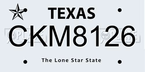 CKM8126 Texas License Plate