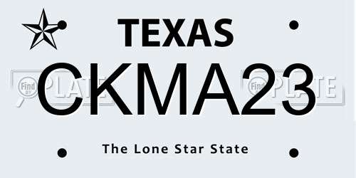 CKMA23 Texas License Plate