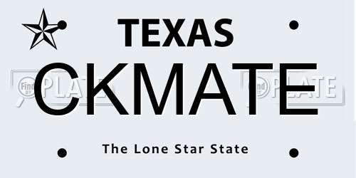 CKMATE Texas License Plate