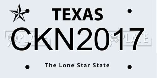 CKN2017 Texas License Plate