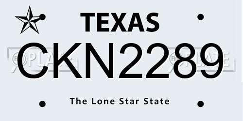 CKN2289 Texas License Plate