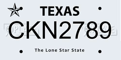 CKN2789 Texas License Plate