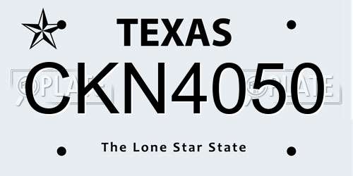 CKN4050 Texas License Plate