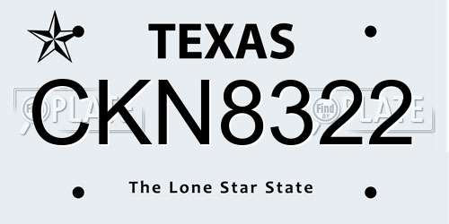 CKN8322 Texas License Plate