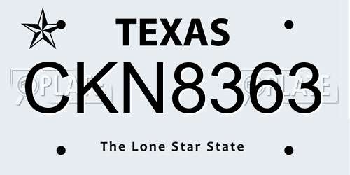 CKN8363 Texas License Plate