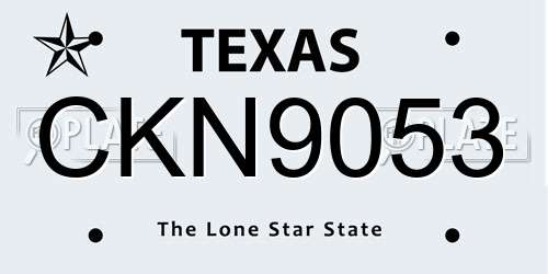 CKN9053 Texas License Plate