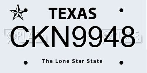 CKN9948 Texas License Plate