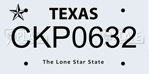 CKP0632 Texas License Plate