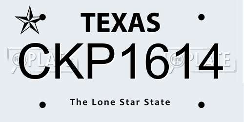 CKP1614 Texas License Plate