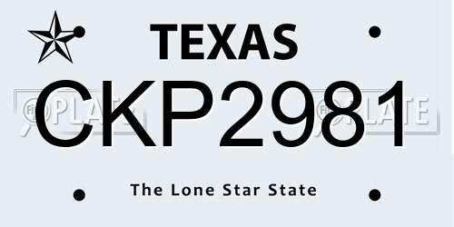 CKP2981 Texas License Plate