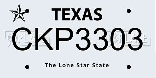 CKP3303 Texas License Plate