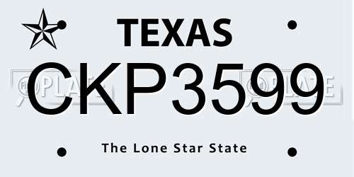 CKP3599 Texas License Plate