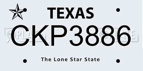 CKP3886 Texas License Plate