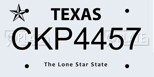 CKP4457 Texas License Plate