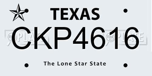 CKP4616 Texas License Plate