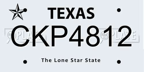 CKP4812 Texas License Plate
