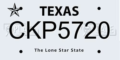 CKP5720 Texas License Plate