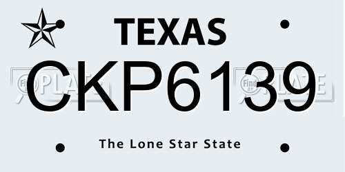 CKP6139 Texas License Plate