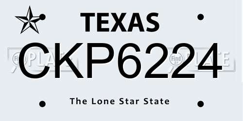 CKP6224 Texas License Plate