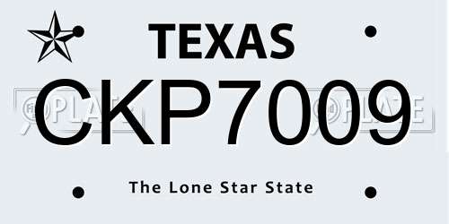 CKP7009 Texas License Plate