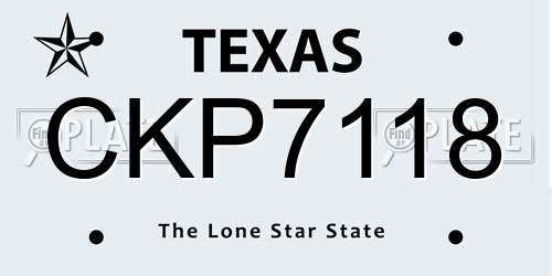 CKP7118 Texas License Plate