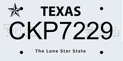 CKP7229 Texas License Plate