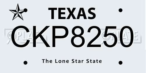 CKP8250 Texas License Plate