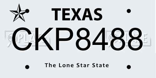 CKP8488 Texas License Plate