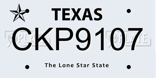 CKP9107 Texas License Plate
