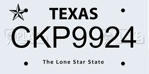 CKP9924 Texas License Plate