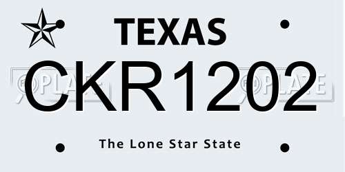 CKR1202 Texas License Plate