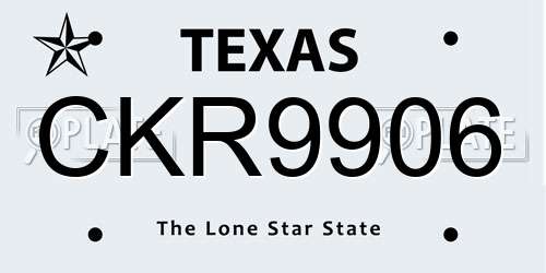 CKR9906 Texas License Plate