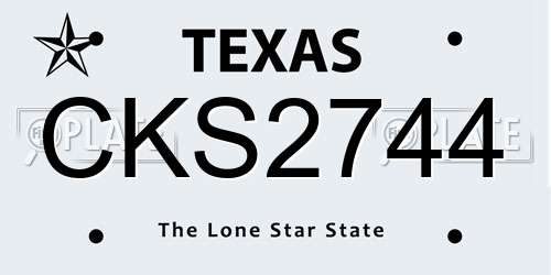 CKS2744 Texas License Plate