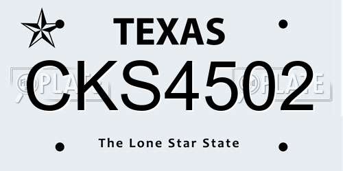 CKS4502 Texas License Plate