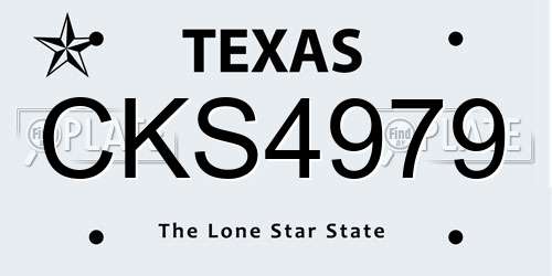 CKS4979 Texas License Plate