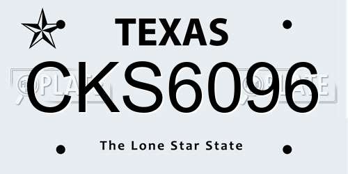 CKS6096 Texas License Plate