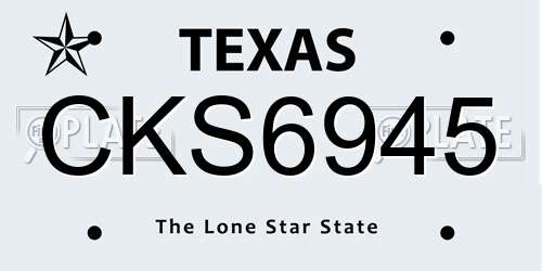 CKS6945 Texas License Plate