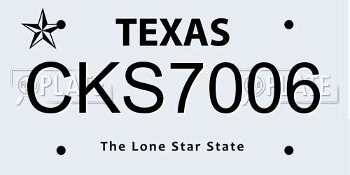 CKS7006 Texas License Plate