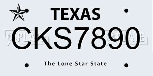 CKS7890 Texas License Plate
