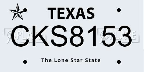 CKS8153 Texas License Plate