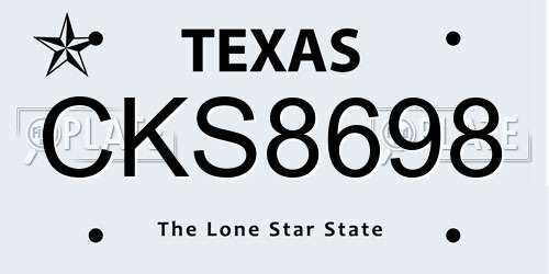 CKS8698 Texas License Plate