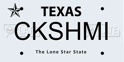 CKSHMI Texas License Plate