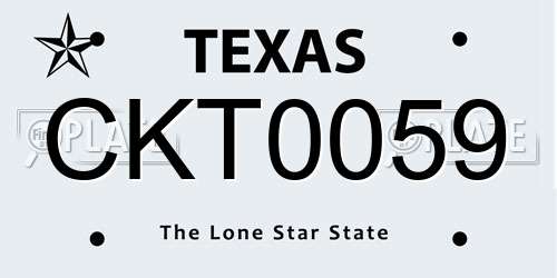 CKT0059 Texas License Plate