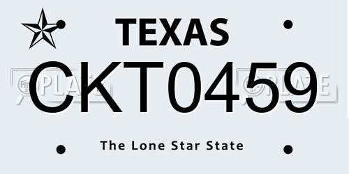 CKT0459 Texas License Plate