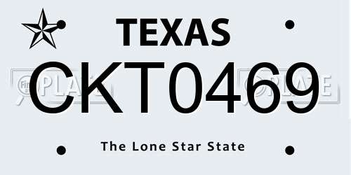 CKT0469 Texas License Plate