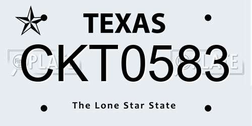 CKT0583 Texas License Plate