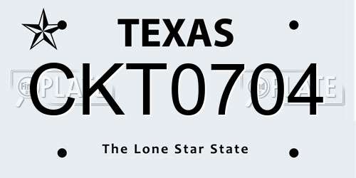 CKT0704 Texas License Plate