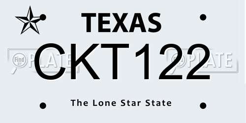 CKT122 Texas License Plate